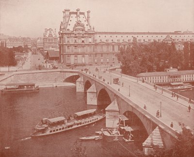 Párizs: A Pont Royal és a Louvre (f/w fotó) alkotó: French Photographer