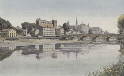 Pau, Általános nézet, a Gave bal partjáról alkotó: French Photographer