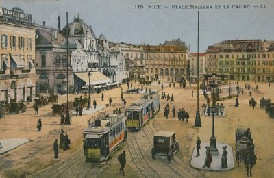 Place Massena és a kaszinó, Nizza. 1913-ban feladott képeslap. alkotó: French Photographer