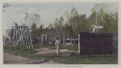 Tengerészek rúdugrásban a franciaországi Ecole de Gymnastique de Lorient-ban (színes fotó) alkotó: French Photographer