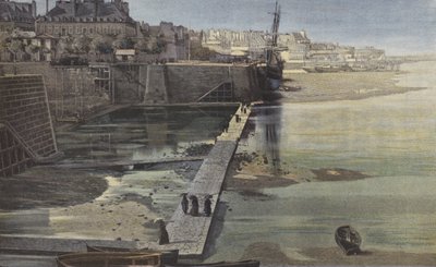 Saint-Servan, átjáró Saint-Servanból Saint-Malóba, apálykor alkotó: French Photographer