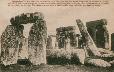 Stonehenge – A néphit szerint egy bronzkori kőkört a 490 éves Aurelius Ambrosius uralkodása idején emeltek a britek Hengist általi vereségének emlékére. Állítólag kövek voltak alkotó: French Photographer
