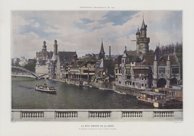A Szajna jobb partja az Universelle 1900 kiállításon, Párizsban (színes fotó) alkotó: French Photographer