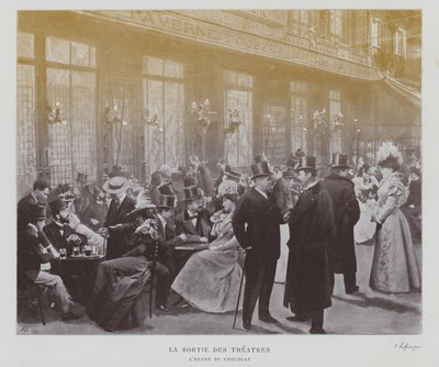 Színházlátogatók a párizsi Taverne Pousset előtt előadás után (f/w fotó) alkotó: French Photographer