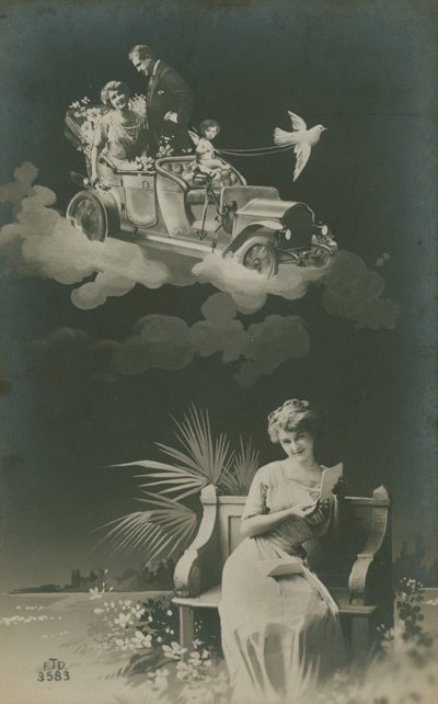 Fiatal nő levelet olvas, és a házasságról álmodozik alkotó: French Photographer