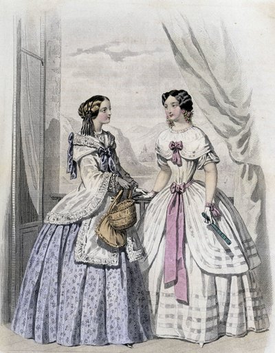 2 divatos nő – a „” Journal des Demoiselles”-ben, 1852. alkotó: French School