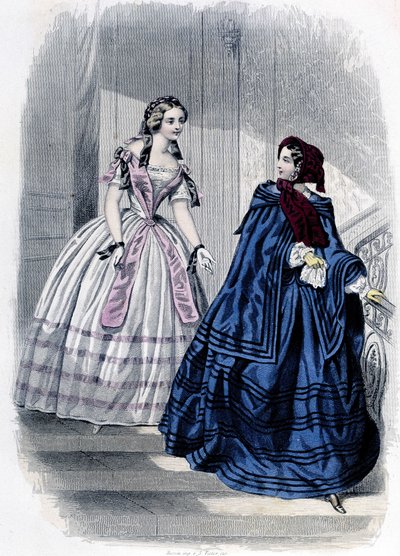 2 divatos nő – a „” Journal des Demoiselles”-ben, 1852. alkotó: French School