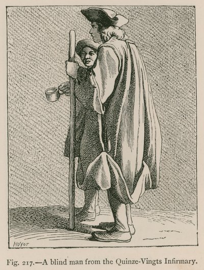 Egy vak ember a Quinze-Vingts Kórházból alkotó: French School