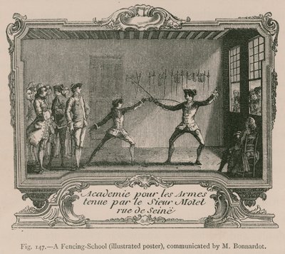 Egy vívóiskola (illusztrált plakát), közölte: M. Bonnardot alkotó: French School