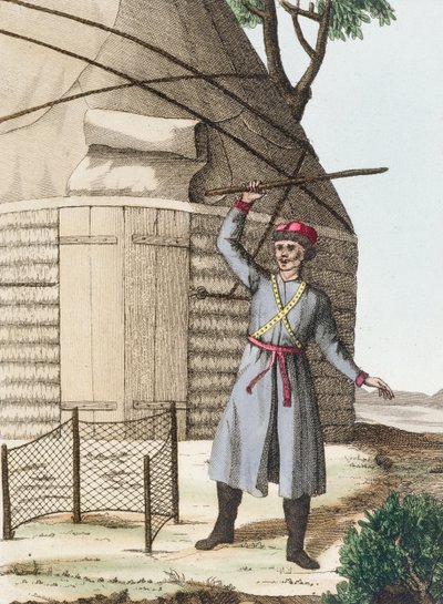 Egy kalmuk, aki elriasztja a gonosz szellemeket felesége vajúdása közben alkotó: French School