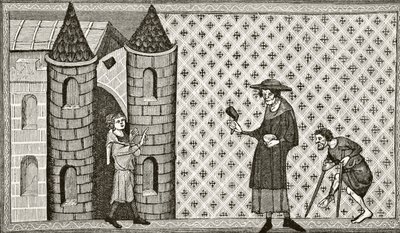 A Leper House, Paul Lacroix (1806-84) „Tudomány és irodalom a középkorban” című művéből, 1878-ban jelent meg Londonban. alkotó: French School