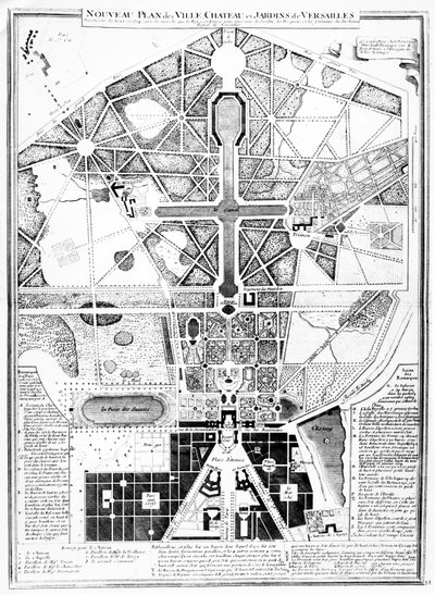 A Versailles-i város, kastély és kertek új terve, 1714 alkotó: French School