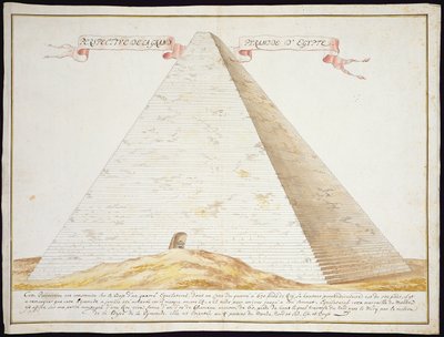 Egy egyiptomi piramis perspektivikus képe, 1700 körül (toll és tinta WC-vel papíron) alkotó: French School