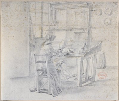Egy porcelánfestő a Sevres-i gyárban, 1780 körül alkotó: French School