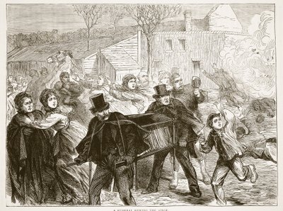 Temetés az ostrom alatt, 1871. március, illusztráció Cassells: A Franciaország és Németország közötti háború története, 1870-1871 alkotó: French School