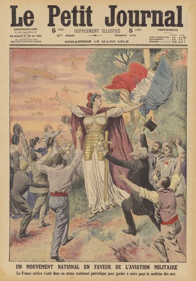 A katonai repülést támogató nemzeti mozgalom (színes litho) alkotó: French School