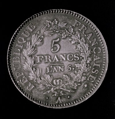 Egy font húsz szol, ami megfelel az Első Köztársaság első frankjának (előlap) (fém) alkotó: French School