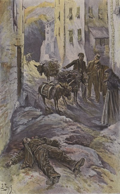 Korzikai banditák áldozata (színes litho) alkotó: French School