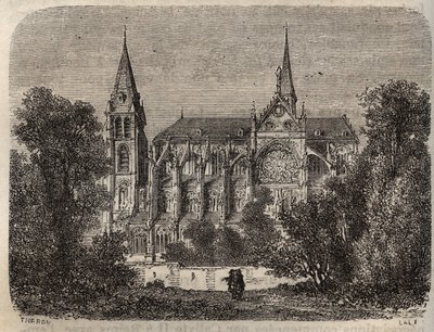 A 12. században alapított párizsi Saint-Victor (Saint Victor) apátság - Victor Duruy (1811-1894) „Histoire de France” című metszete – 1882 alkotó: French School