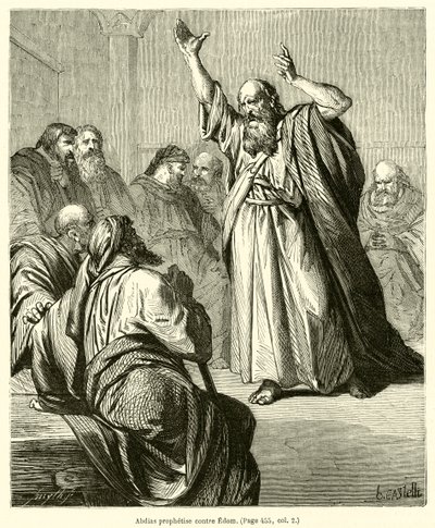 Abdiás Edom ellen prófétál (metszet) alkotó: French School