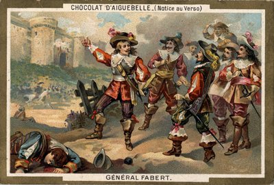 Abraham de Fabert (1599-1662), Maréchal de France, Stenay (Meuse megye) ostroma alatt 1654-ben. Kromolitográfia a 19. században. alkotó: French School