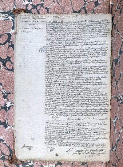 Beszámoló a Comtesse de la Motte és Cagliostro közötti konfrontációról a Queens nyakláncról szóló per során, 1786. május 24. alkotó: French School