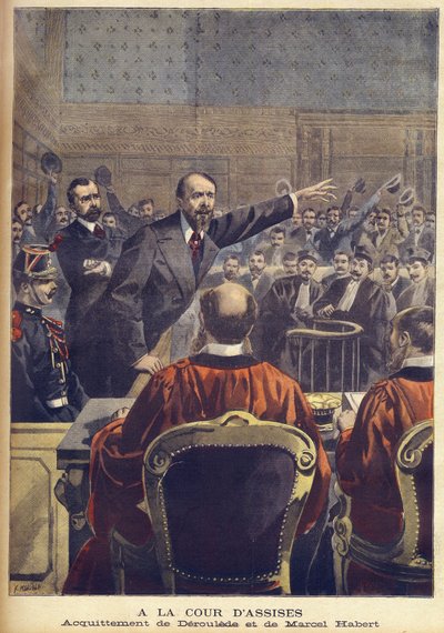 Paul Deroulede és Marcel Habert felmentése a párizsi assize bíróságon a „Le Petit Journal”-ban, 1899. június (metszet) alkotó: French School