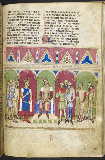 Hozzáadás. MS 12228, f.223, Roman du Roy Meliadus de Leonnoys, c.1352 (pergamen) alkotó: French School