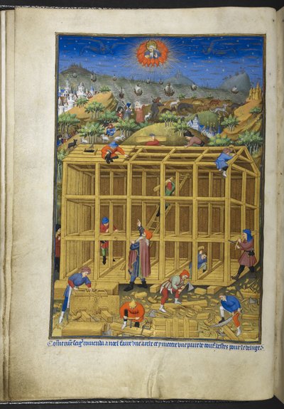 Add hozzá Ms 18850 f.15v, The building of Noah