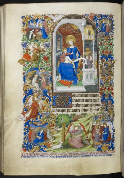 Add hozzá Ms 18850 f.199v, Fifteen Joys of the Virgin Mary, Book of Hours (The Bedford Hours) c.1410-30 (tinta, szín és arany pergamen) alkotó: French School