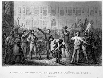 A háromszínű zászló elfogadása a Városházán (február 27 alkotó: French School