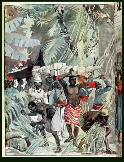 A Marchand Misszió előretörése a Szűz Esőerdőbe, 1898 alkotó: French School