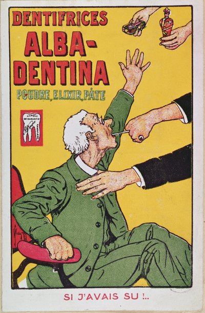Alba-Dentina fogkrém hirdetése, 1900 körül alkotó: French School