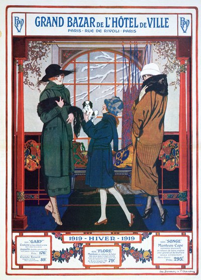 A Városháza Nagy Bazár hirdetése, 1919 tél alkotó: French School