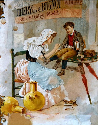 Thiery & Bugnot varrócérna reklámja, 19. század vége (színes litó) alkotó: French School