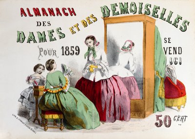 Charles Fernique által metszett Almanach des Dames et des Demoiselles reklámja, Párizsban, 1859. alkotó: French School