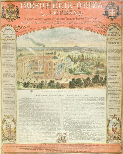 A Parfumerie Oriza L. Legrand reklámja, 1884 körül alkotó: French School