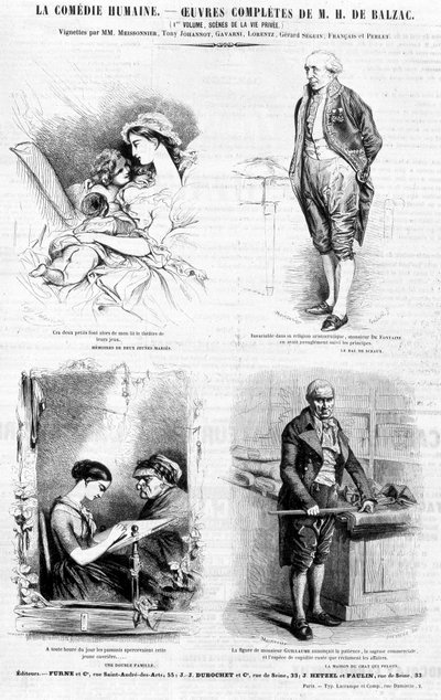 Balzac műveinek reklámoldala - a „Charivari”-ban, 1842. július alkotó: French School
