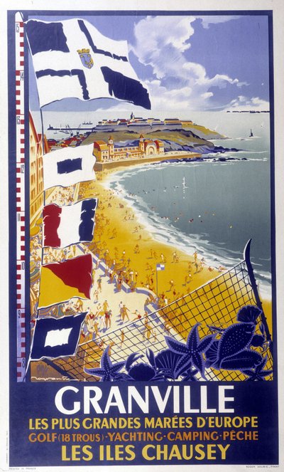 Granville és a Chausey-szigetek reklámplakátja, 20. század, deb. alkotó: French School
