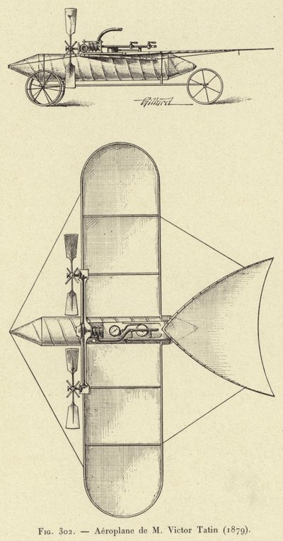 Airplane de M Victor Tatin (1879) (metszet) alkotó: French School