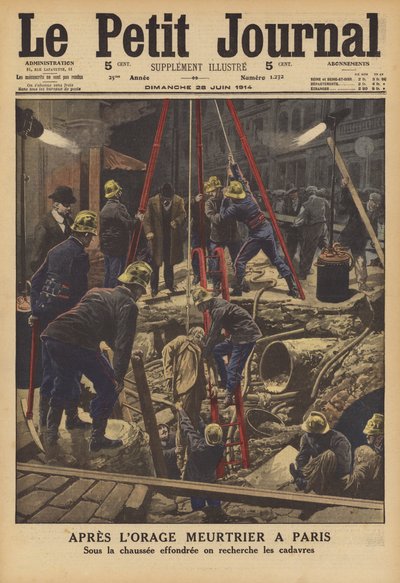 Egy halálos párizsi zivatar utóhatásai (színes litó) alkotó: French School