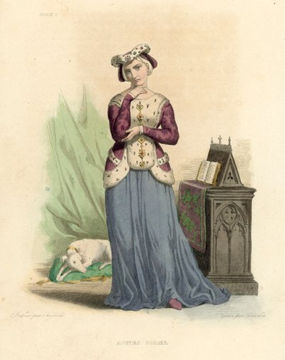 Agnes Sorel (színes metszet) alkotó: French School