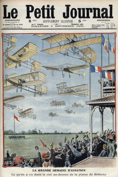 Repülőbemutató a franciaországi Bethenyben, illusztráció a Le Petit Journal francia újságból – Meeting d