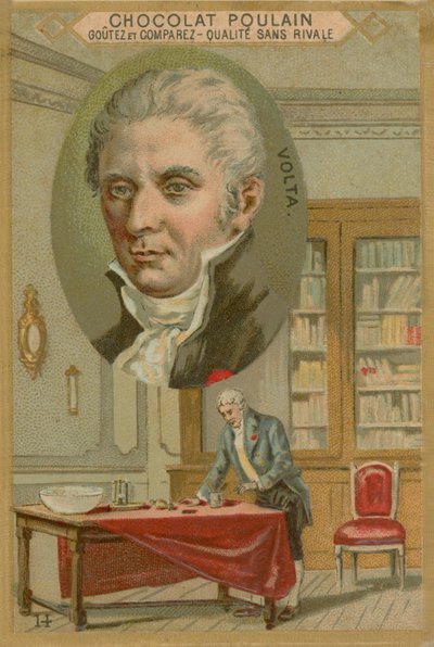 Alessandro Volta, Chocolat Poulain kereskedelmi kártya alkotó: French School