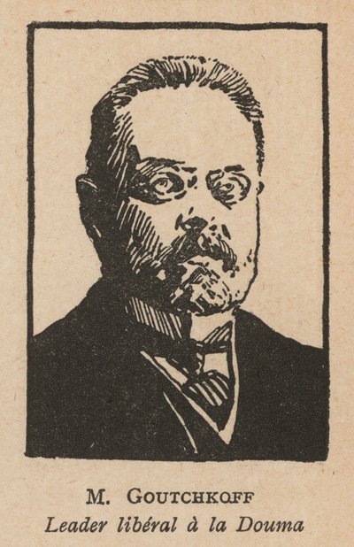 Alekszandr Guchkov, orosz oktobrista politikus, az Állami Duma elnöke (litho) alkotó: French School