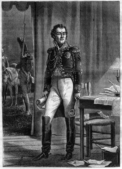 Alexandre Berthier (1753-1815), Neuchatel hercege és Franciaország marsallja (metszet) - Louis Alexandre (Louis-Alexandre) Berthier (1753-1815), Neuchatel hercegének, Franciaország marsalljának portréja - a „Histoire de l