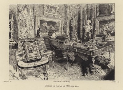Ifjabb Alexandre Dumas dolgozószobájában alkotó: French School
