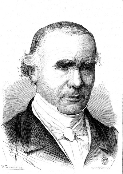 Alfred VELPEUR (1795-1867), francia anatómus és sebész, a Velpeau zenekar feltalálója. Metszet 1867 alkotó: French School