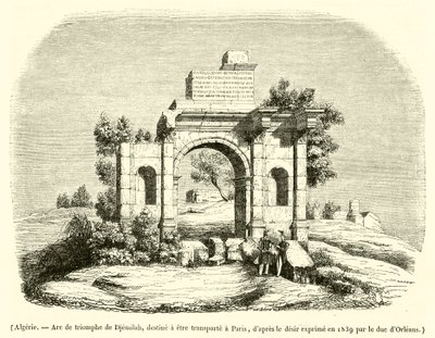 Algéria, Djemilah diadalíve, Párizsba szállítják (metszet) alkotó: French School