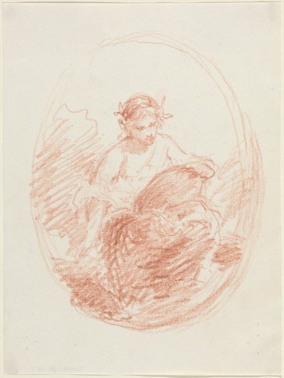 Allegorikus alak (vörös kréta, vászonpapír) alkotó: French School